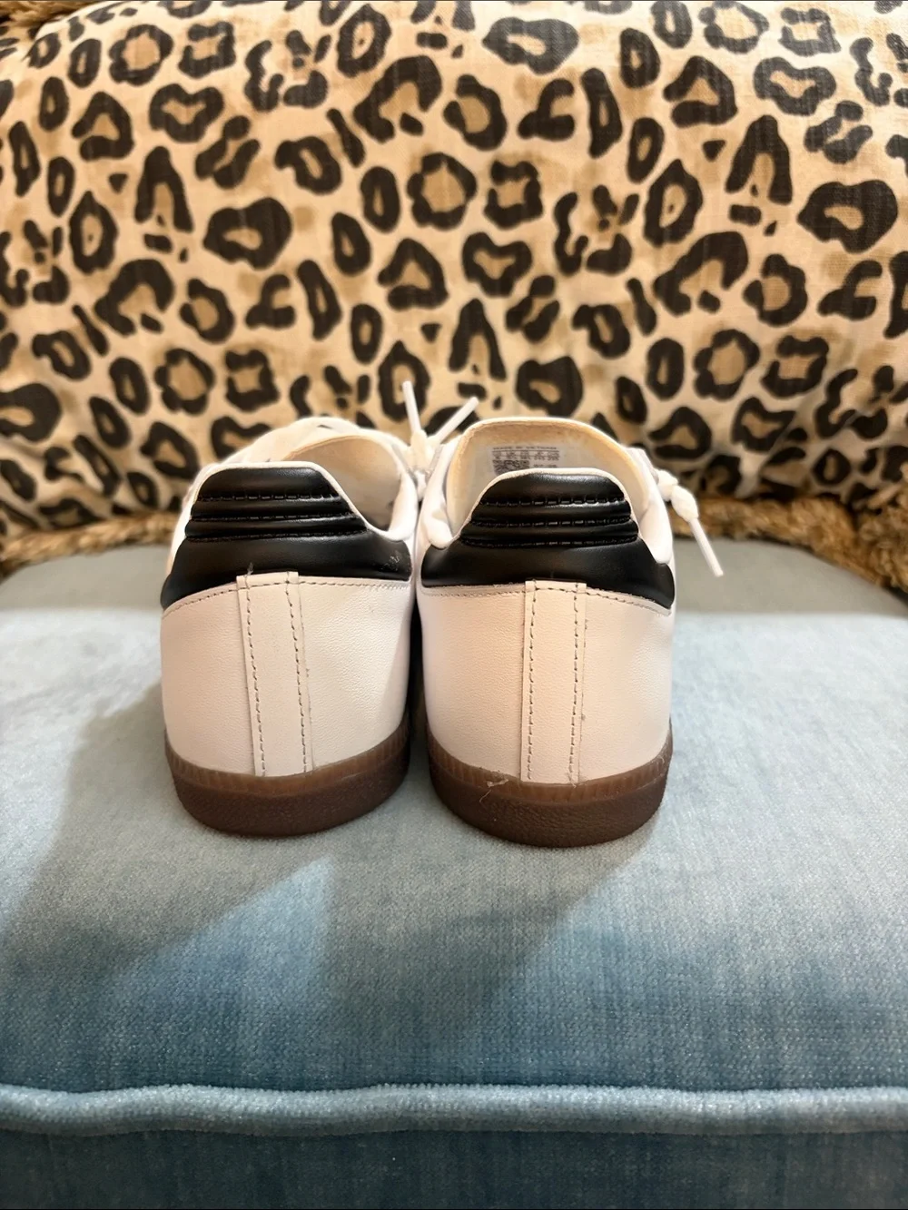 Adidas Samba Sneakers in White, Black & Tan - Picture 5 of 8